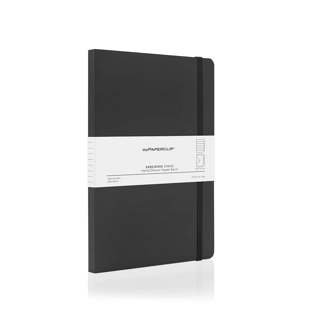myPaperclip Executive Series Hand Drawn Paper Back A5 Plain Notebook - Image 28