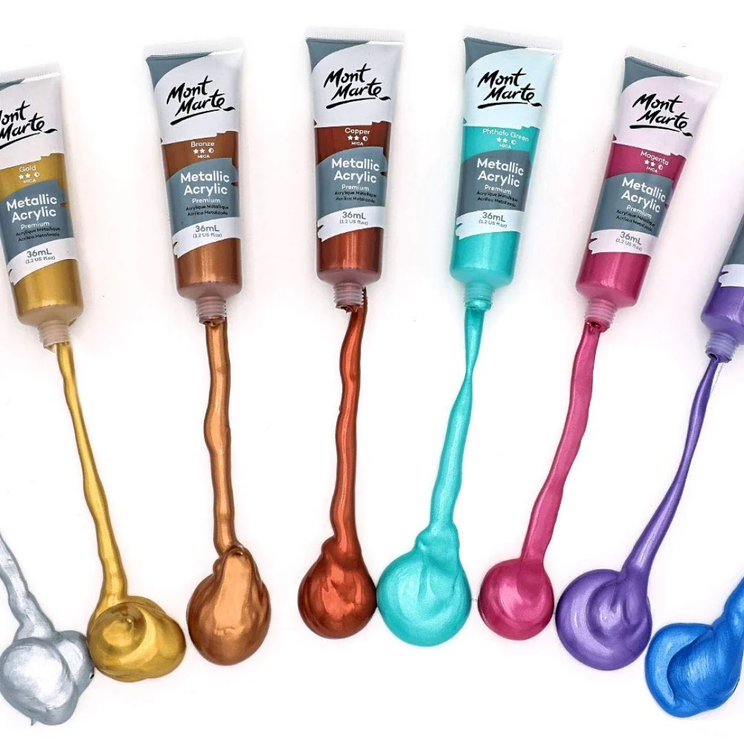 Mont Marte 36ml Metallic Acrylic Paint Set - Image 3