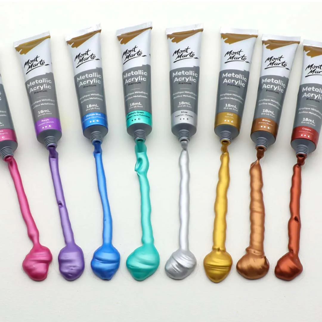 Mont Marte 36ml Metallic Acrylic Paint Set - Image 4