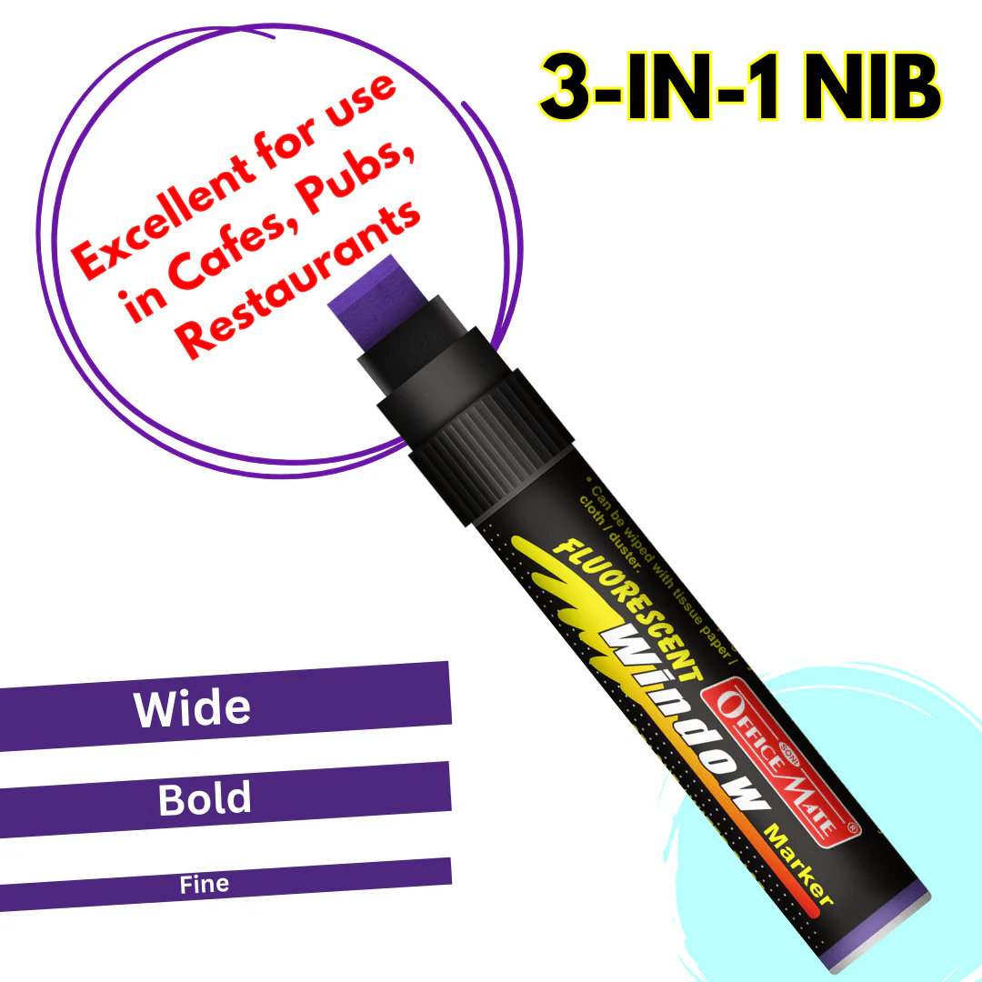 Soni Officemate Jumbo Fluorescent Window Markers - Image 8